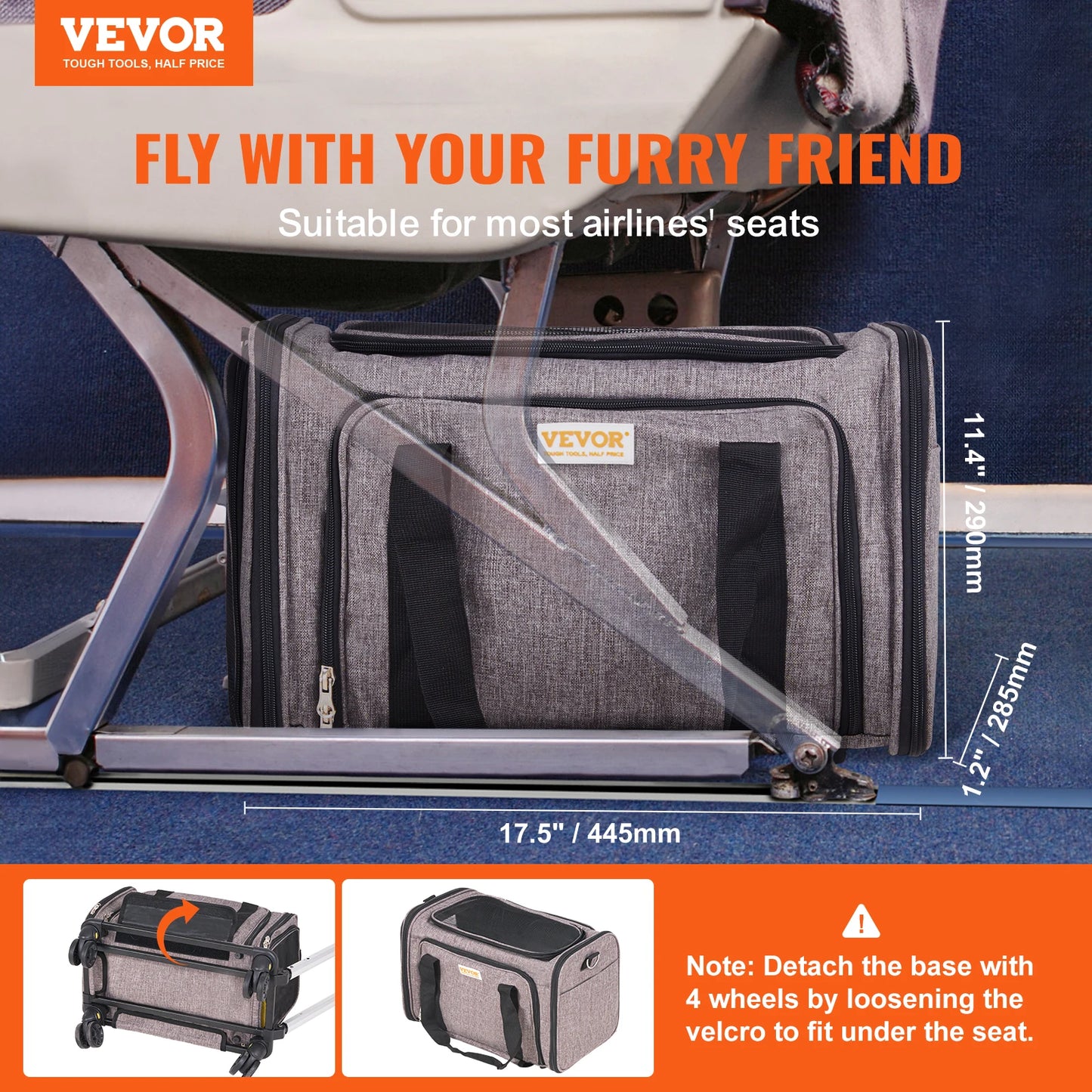 Breathable Pet Carrier Backpack With Telescopic Handle And Wheels For Travel
