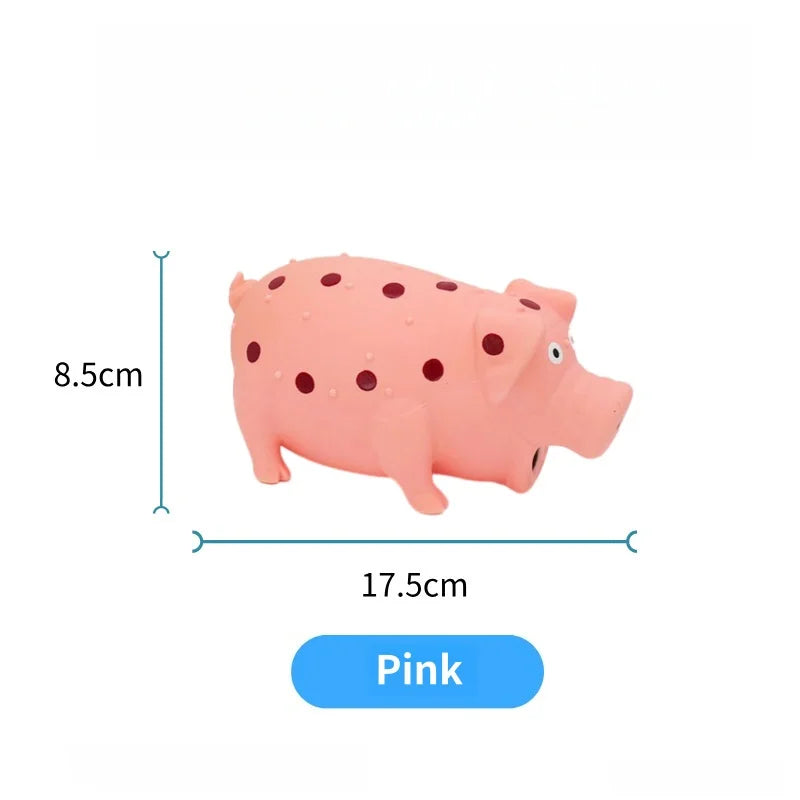 Squeaky Latex Pig Dog Toy Rubber Molar Chew Teeth Cleaning