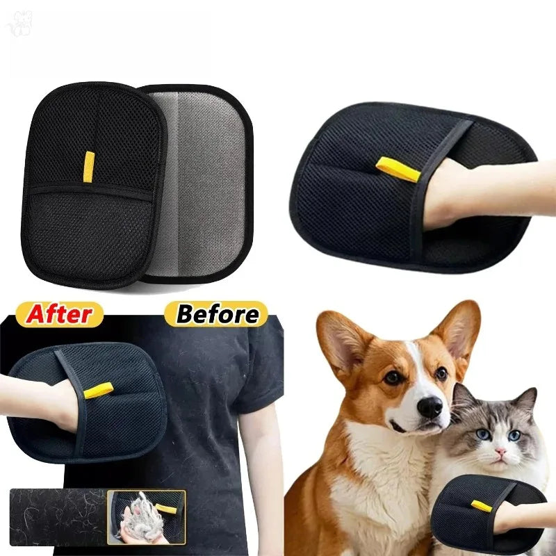 Pet Hair Removal Mitts Reusable Grooming Gloves for Pets