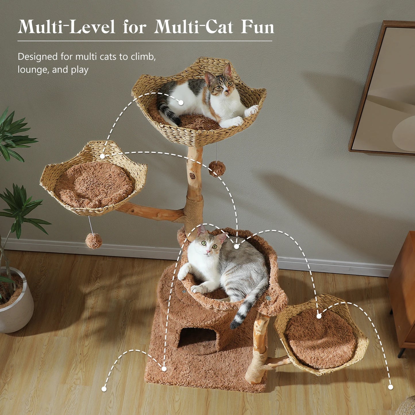 PAWZ Road Large Cat Tree Tower With Sisal Scratching Post
