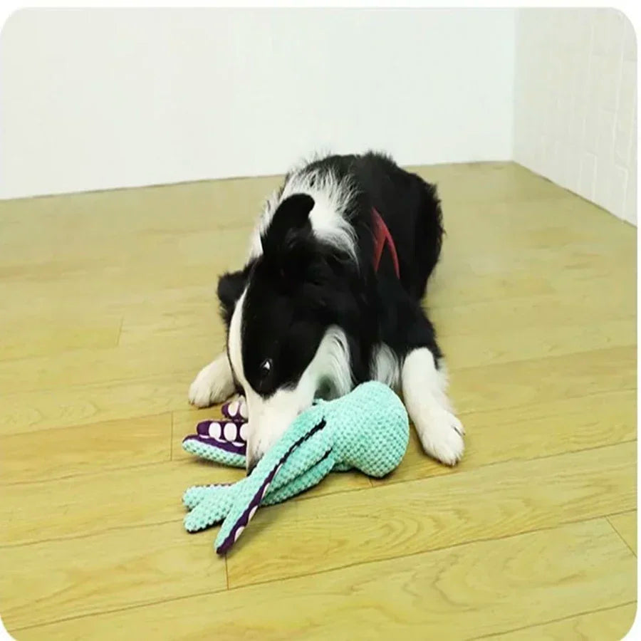 Pet Plush Octopus Dog Toy With Interactive Sound For Boredom