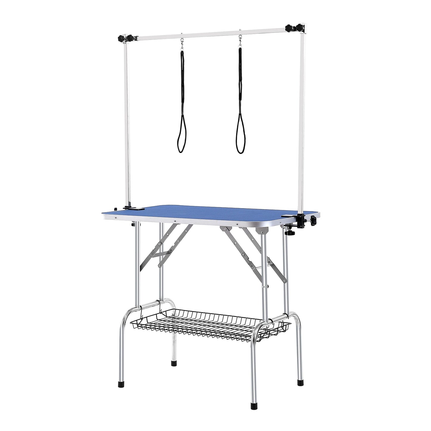 SucceBuy Pet Grooming Table With Two Arms Clamp Folding Stand Grooming Loop