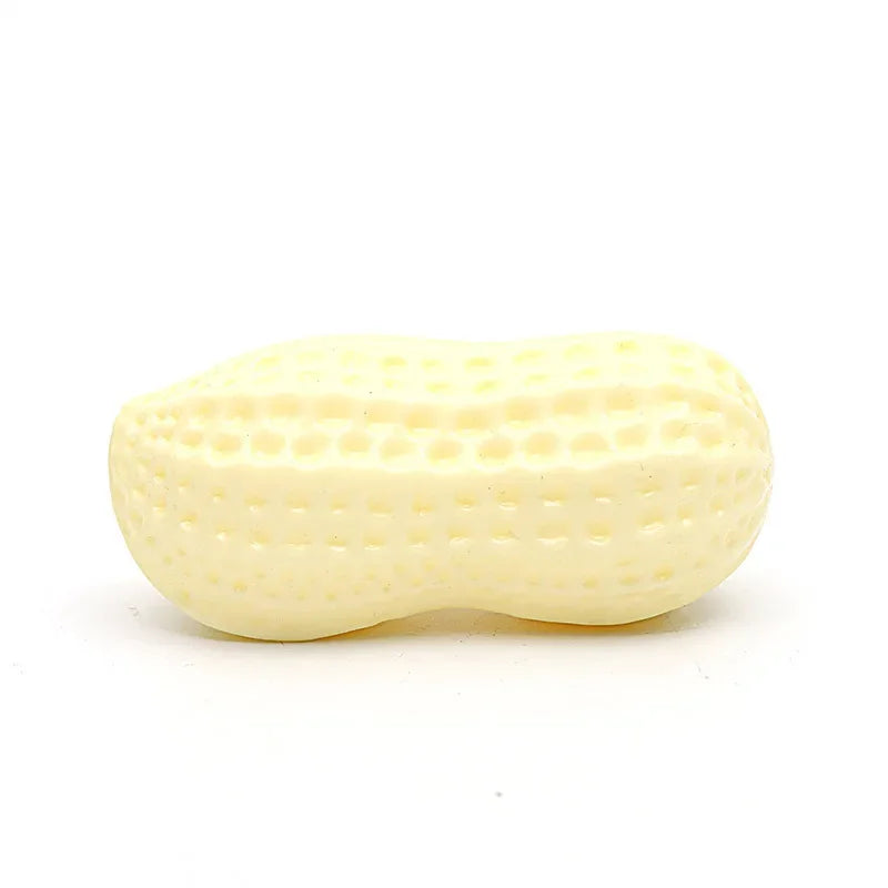 Peanut Shaped Squeaking Dog Chew Toy Interactive Rubber