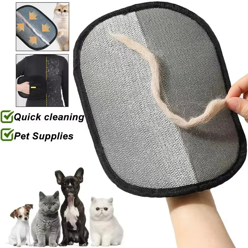 Pet Hair Removal Mitts Gloves Reusable Static Grooming for Pets