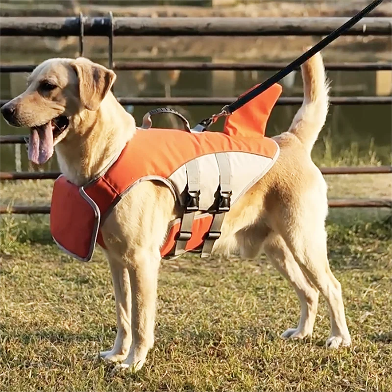 Adjustable Dog Life Vest Shark Fin Swimming Jacket For Pets