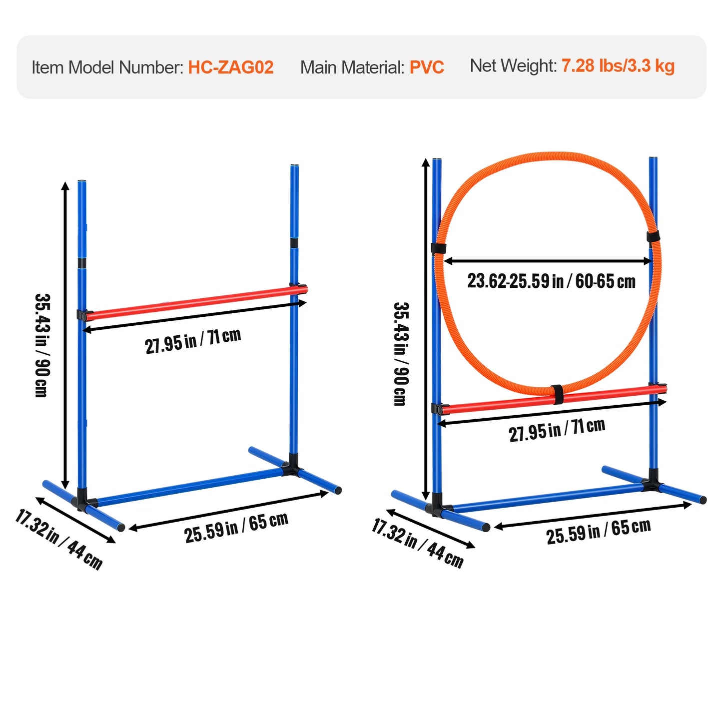 SucceBuy Dog Agility Training Equipment Set With Adjustable Hurdles Weave Poles