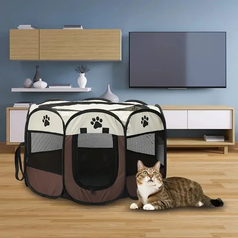 Portable Foldable Pet Tent Kennel Outdoor Octagonal Fence For Dogs And Cats