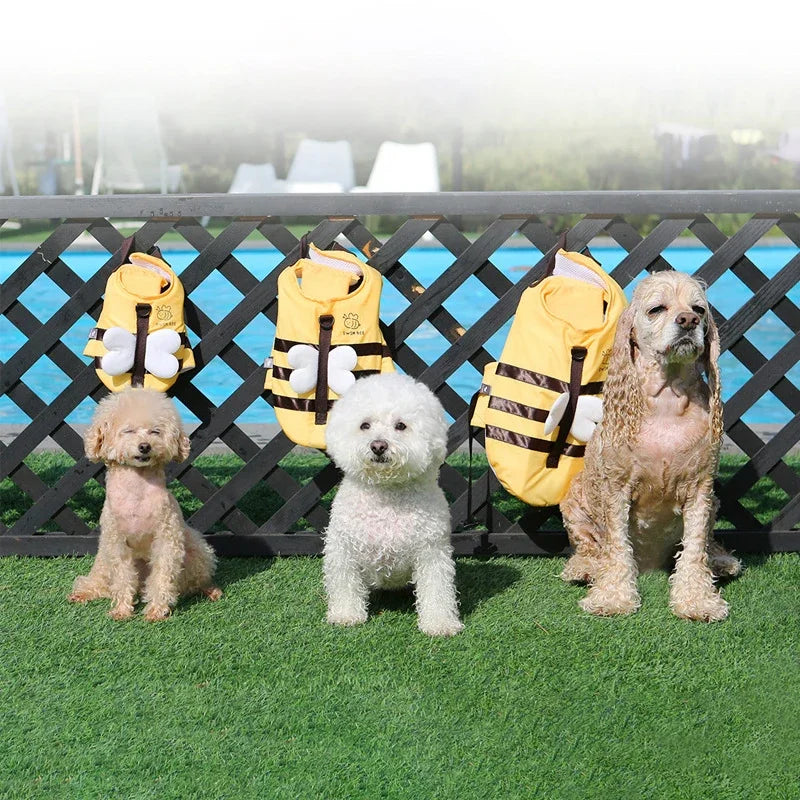 Summer Dog Swimsuit Life Jacket With Breathable Harness