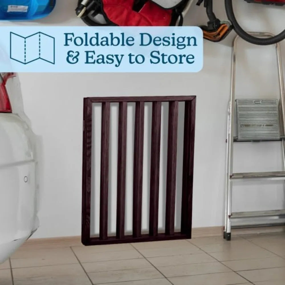 Wooden Freestanding Accordion Pet Gate For Doorways And Stairs