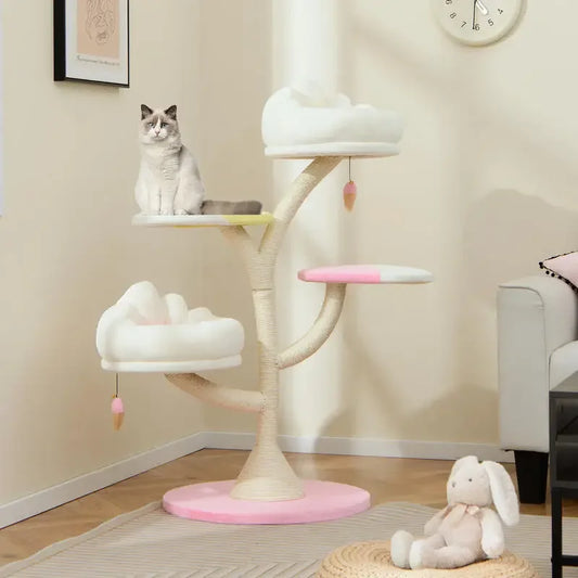 Five-Layer Cat Tree Tower With Perches And Platforms