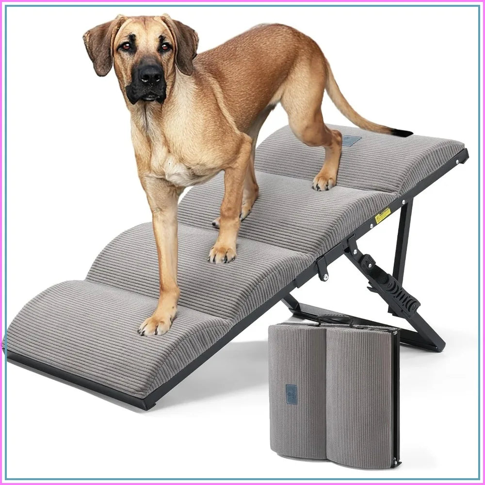 Dog Ramp for Bed and Couch Height Adjustable Foldable