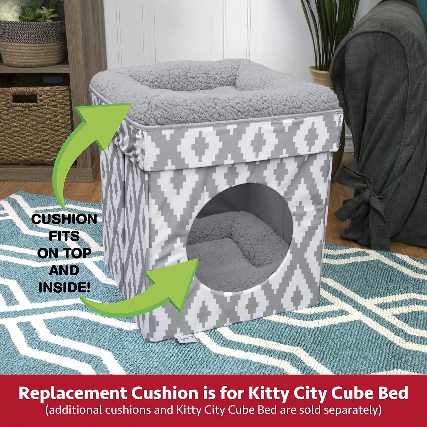 Comfy Cat Bed With Fleece Cover For Small Pets Machine Washable