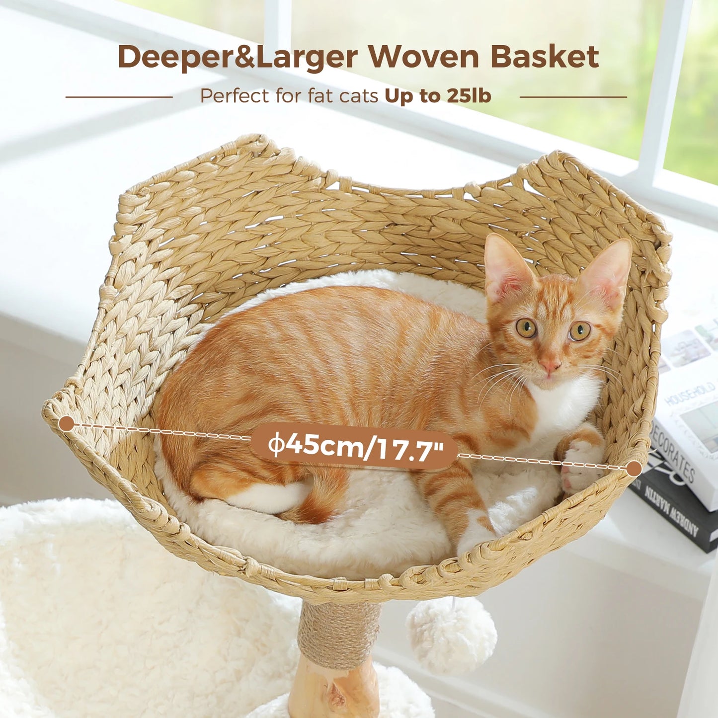 PAWZ Road Modern Cat Tree Tower With Natural Solid Wood Scratching Posts