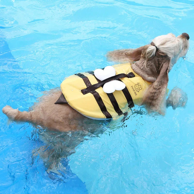 Summer Dog Swimsuit Life Jacket With Breathable Harness