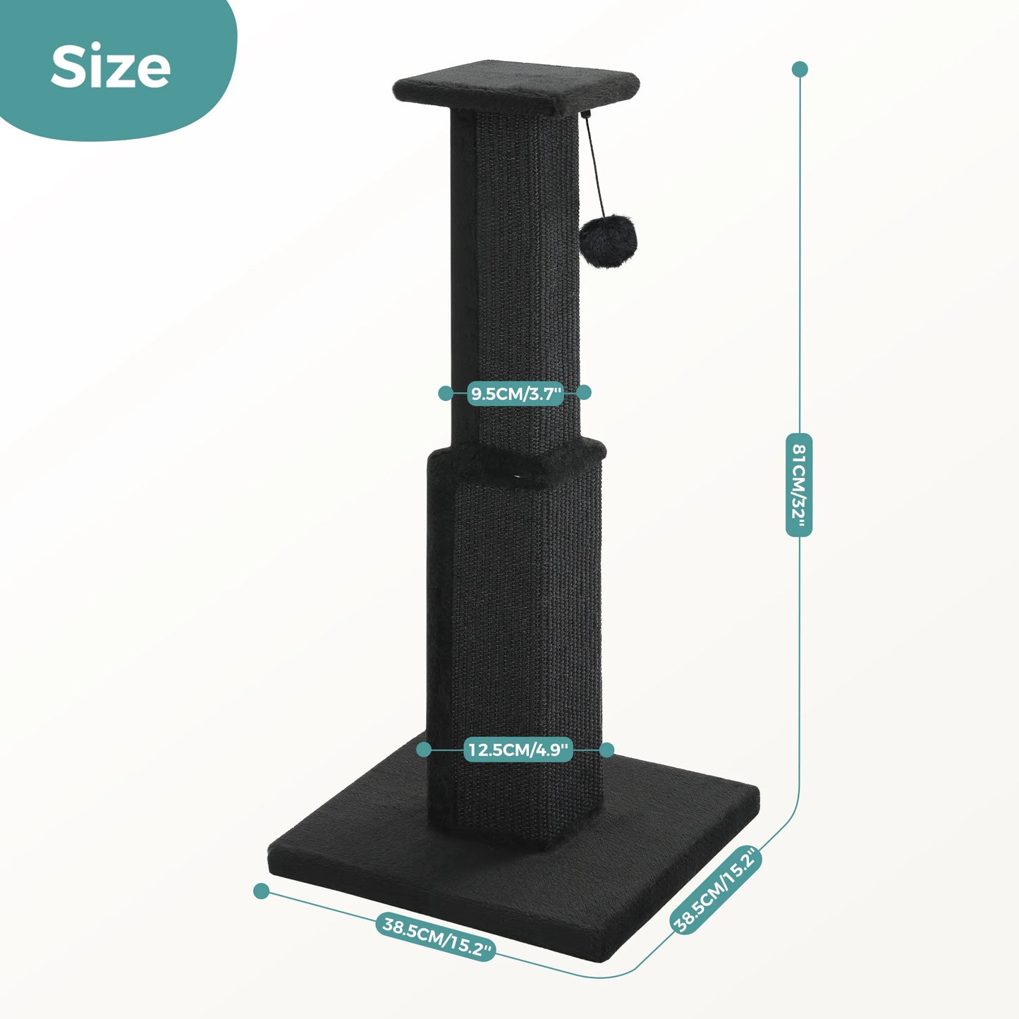 PAWZ Road Cat Scratching Post Indoor Cats With Woven Sisal Ball