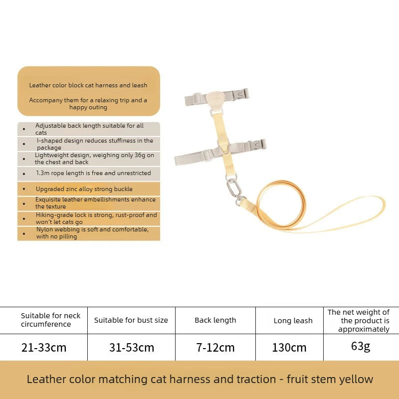 Escape Proof Cat Harness And Leash Set, Adjustable H-Style Vest