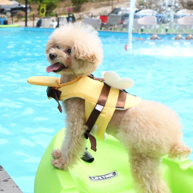 Summer Dog Swimsuit Life Jacket With Breathable Harness