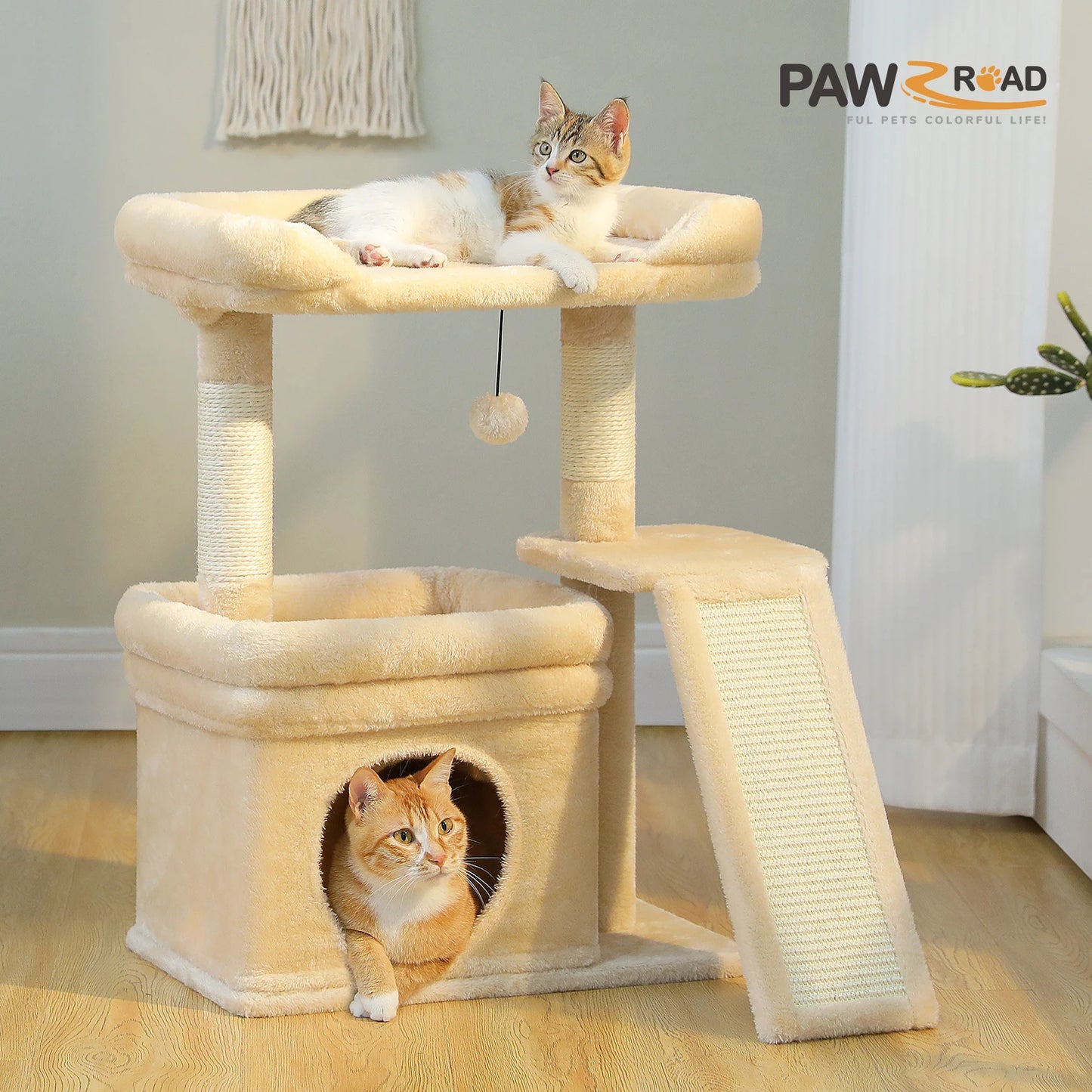 PAWZ Road Indoor Cat Tree With Sisal Posts And Perch