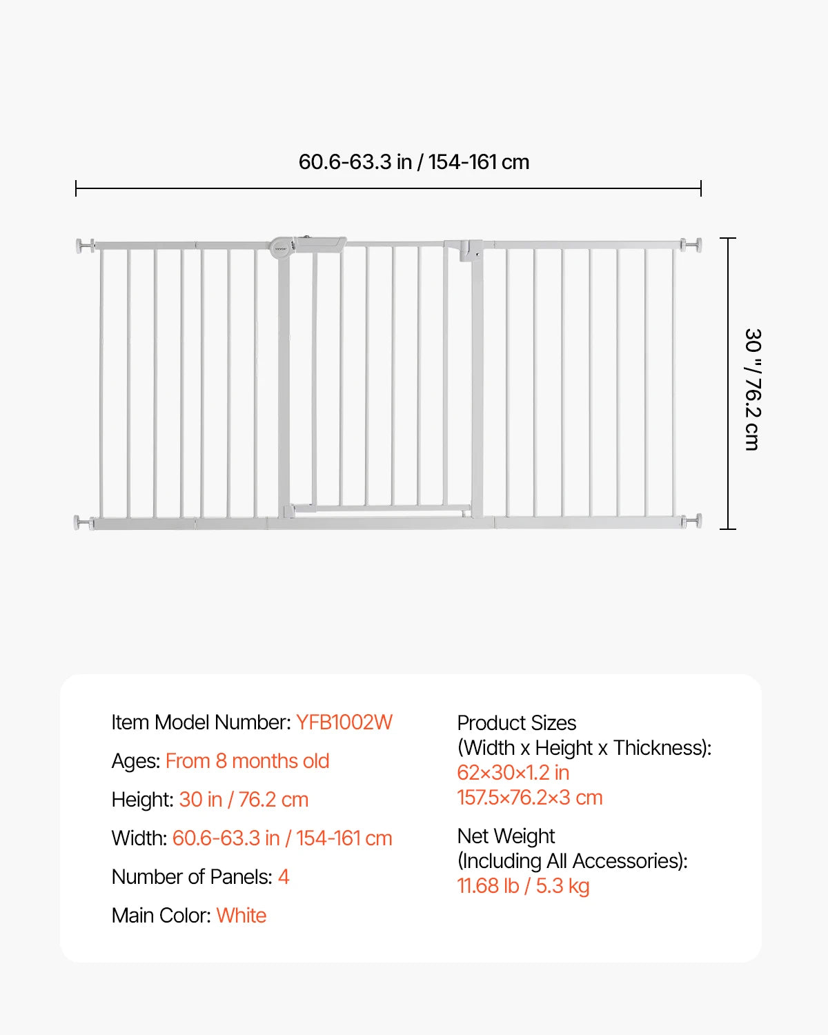 SucceBuy Baby Gate For Doorways With Pressure Mount
