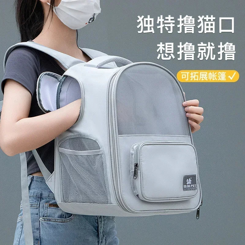 Breathable Cat Backpack Carrier Expandable Travel Bag