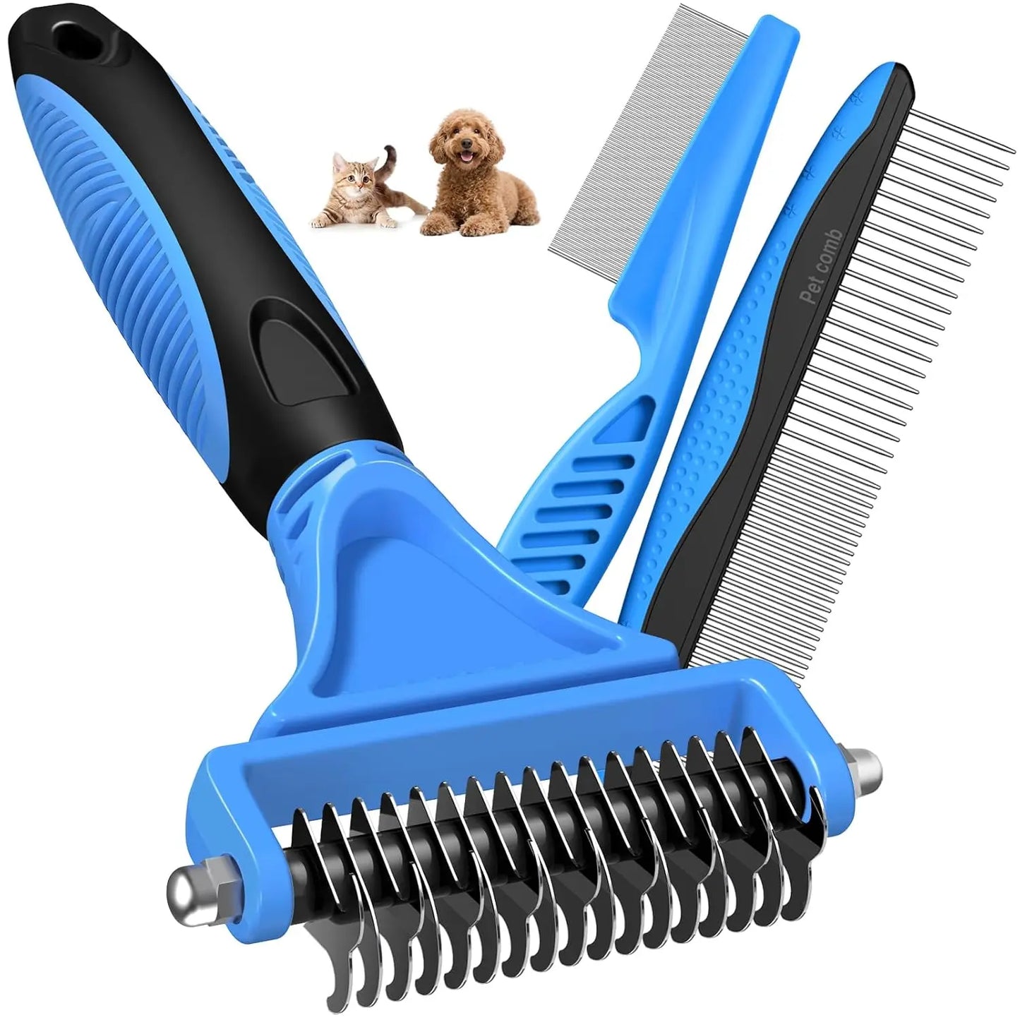 Pet Grooming Kit Rake Comb And Flea Comb Dogs Cats