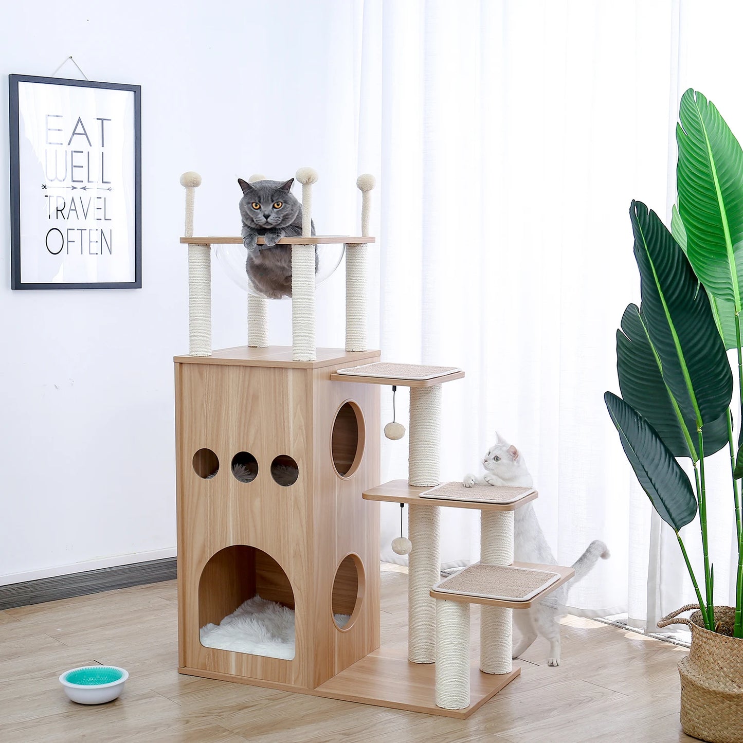 PAWZ Ro Multilevel Cat Tree With Scratching Posts And Toys