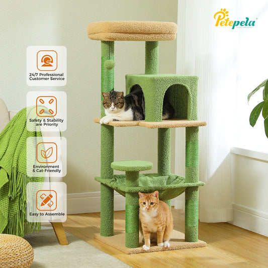 PETEPELA Cat Tree Indoor Five-Level Tower With Metal Frame