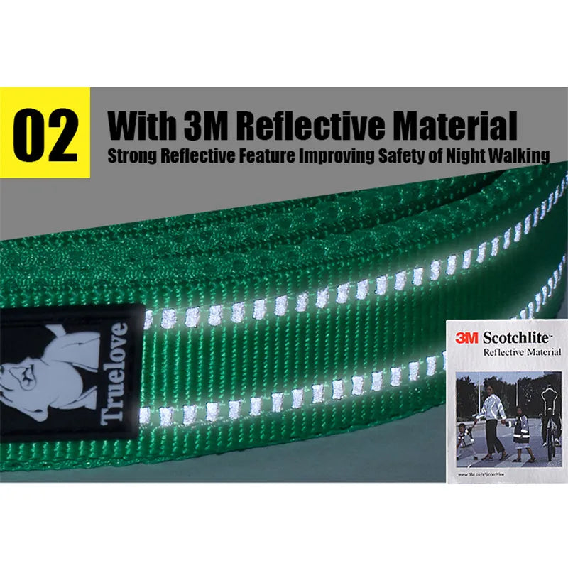 TRUELOVE Reflective Padded Nylon Pet Leash For Dogs And Cats