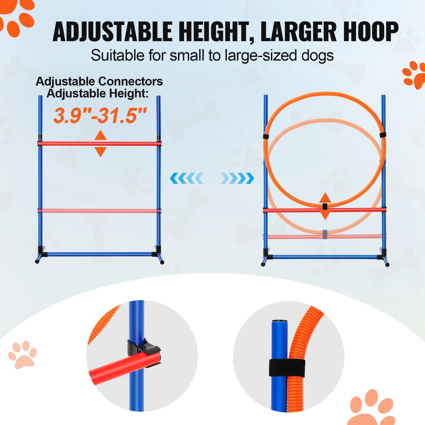 SucceBuy Dog Agility Training Equipment Set With Adjustable Hurdles Weave Poles
