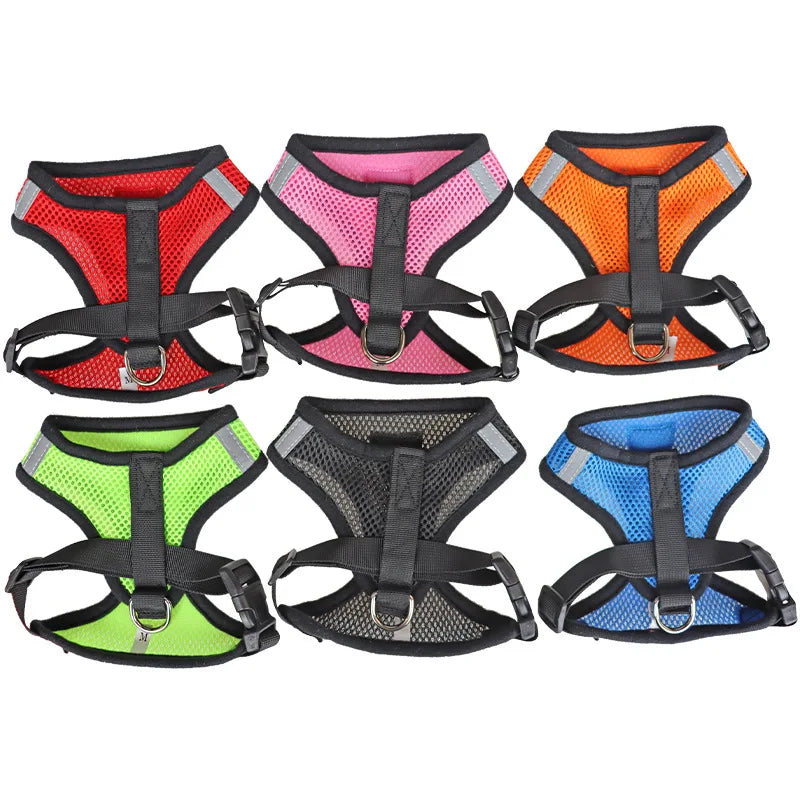 Adjustable Mesh Cat And Dog Harness With Reflective Leash