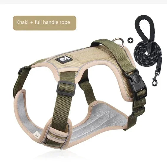 ABQP Reflective Dog Harness Adjustable Training Vest Shock Harnesses