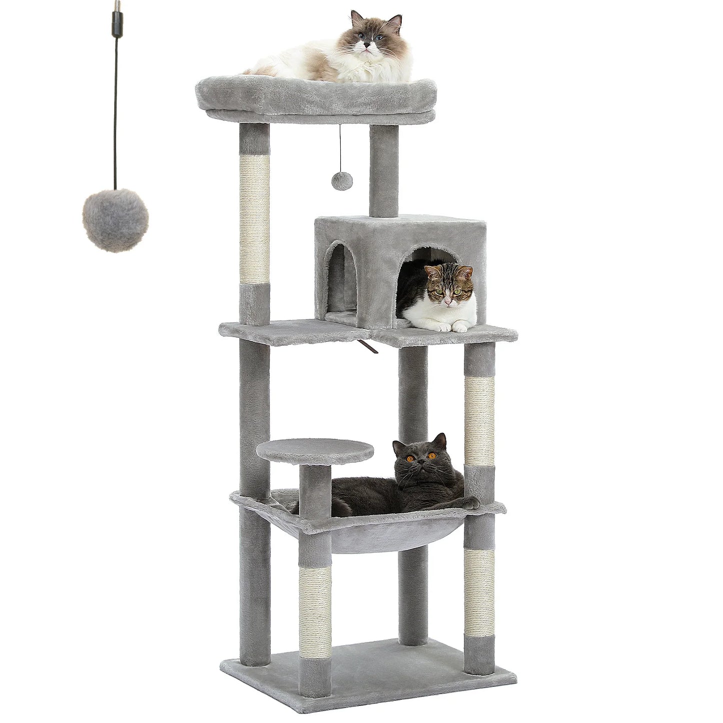 Pawz Road Cat Tree Indoor FiveLevel Tower With Scratching Posts