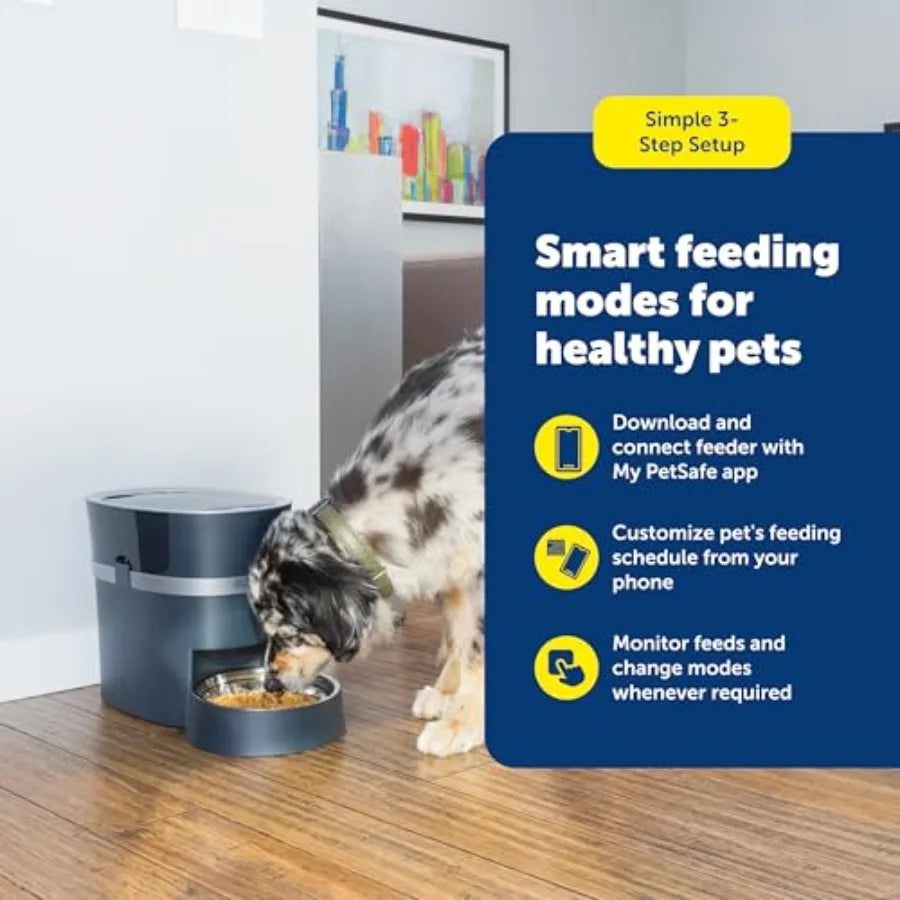 Electronic Pet Feeder For Cats And Dogs Alexa Apple Android Compatibility
