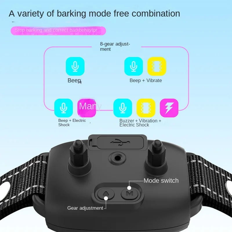 LISM Intelligent Dog Collar Anti Barking Training Device Waterproof