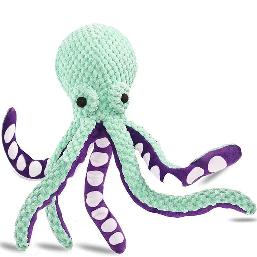 Pet Plush Octopus Dog Toy With Interactive Sound For Boredom