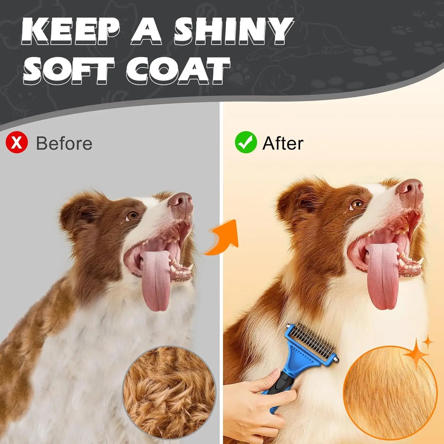 Pet Grooming Kit Rake Comb And Flea Comb Dogs Cats
