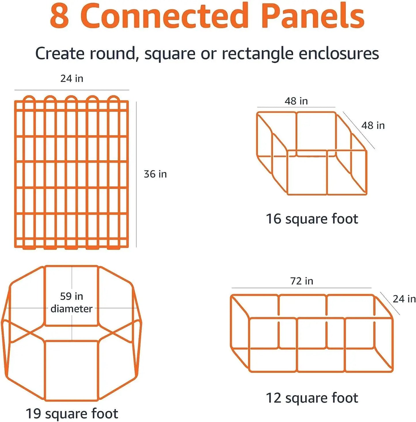 Foldable 8-Panel Metal Dog Playpen For Indoor And Outdoor Use