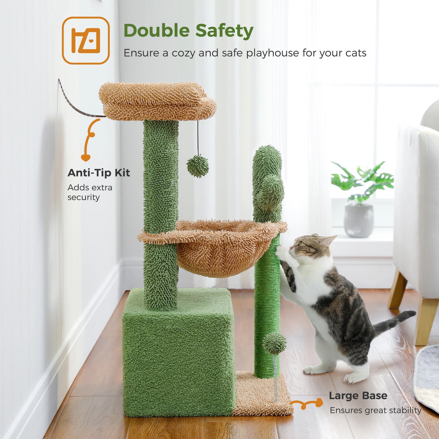 PAWZ Road 4 In 1 Cat Tree With Condo And Scratching Post