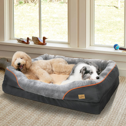 BINGOPAW Dog Bed With Anti Allergy Fleece Removable Cover Waterproof