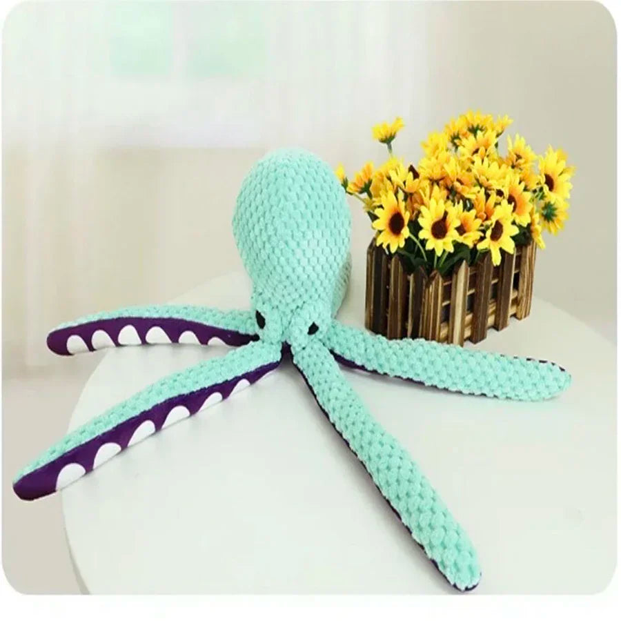 Pet Plush Octopus Dog Toy With Interactive Sound For Boredom