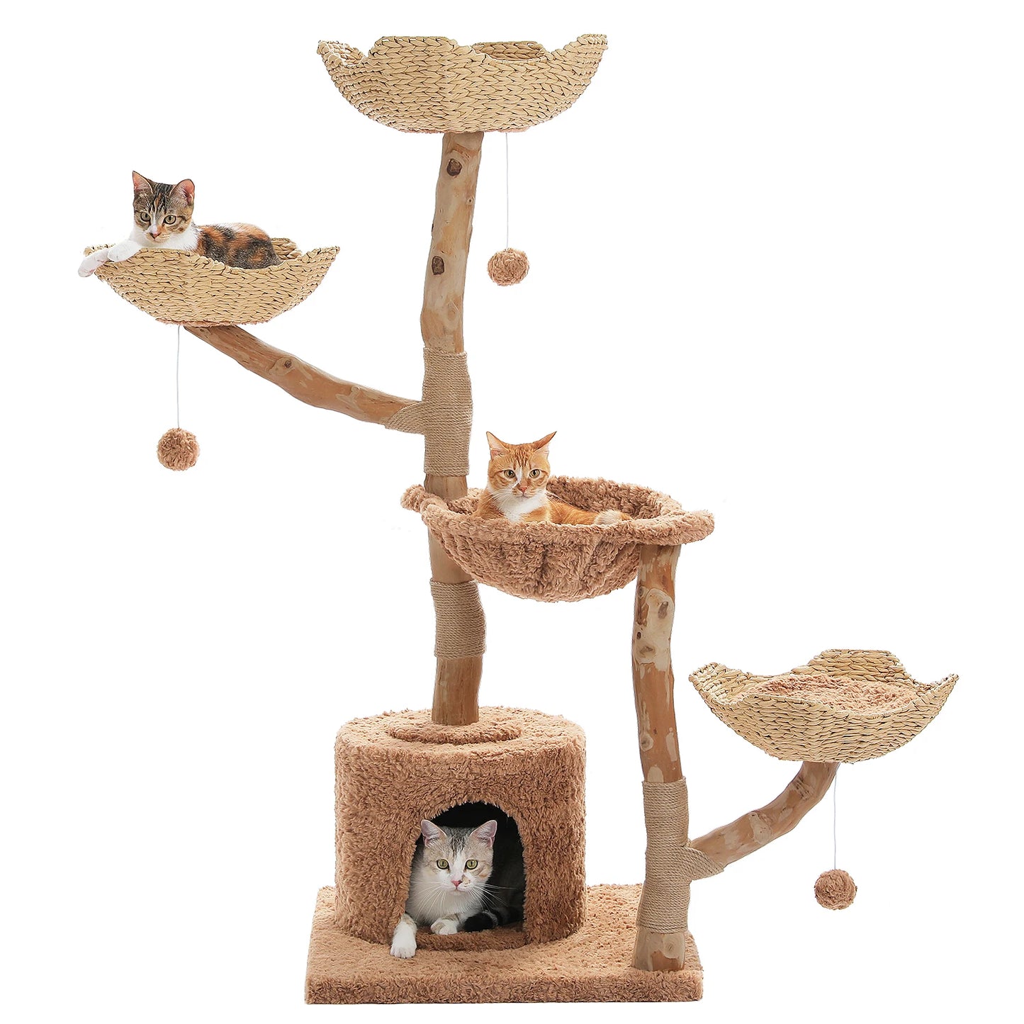 PAWZ Road Cat Tree Tower With Sisal Post Bed Basket