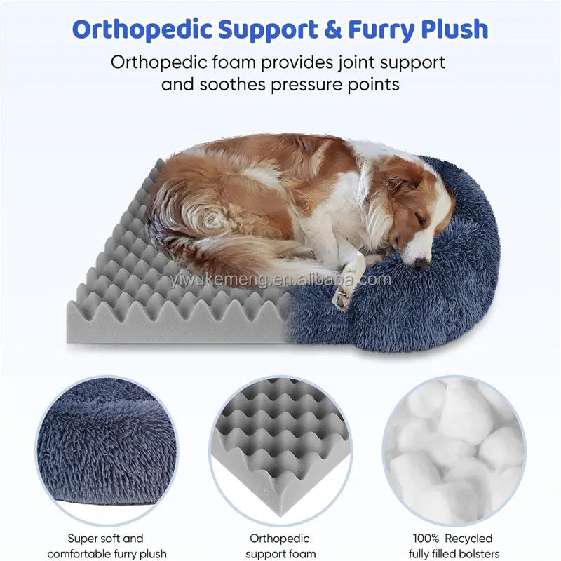 Orthopedic Dog Bed With Thickened Egg Sponge Core And Washable Cover