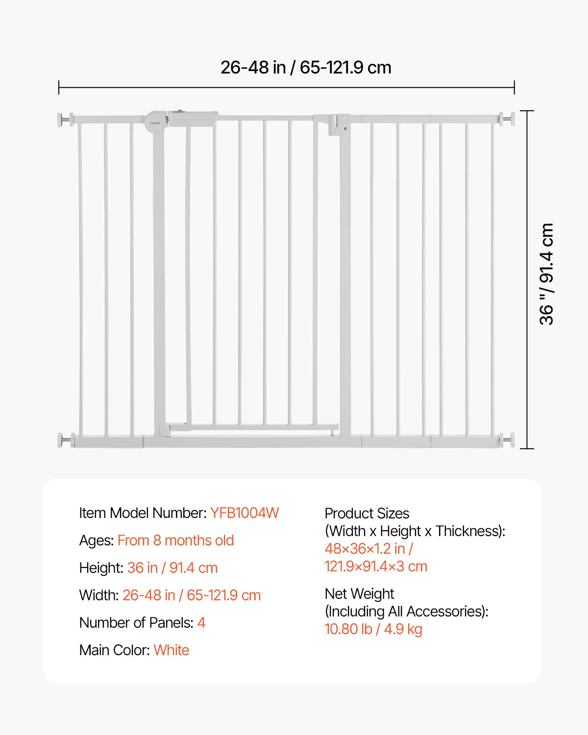 SucceBuy Baby Gate For Doorways With Pressure Mount