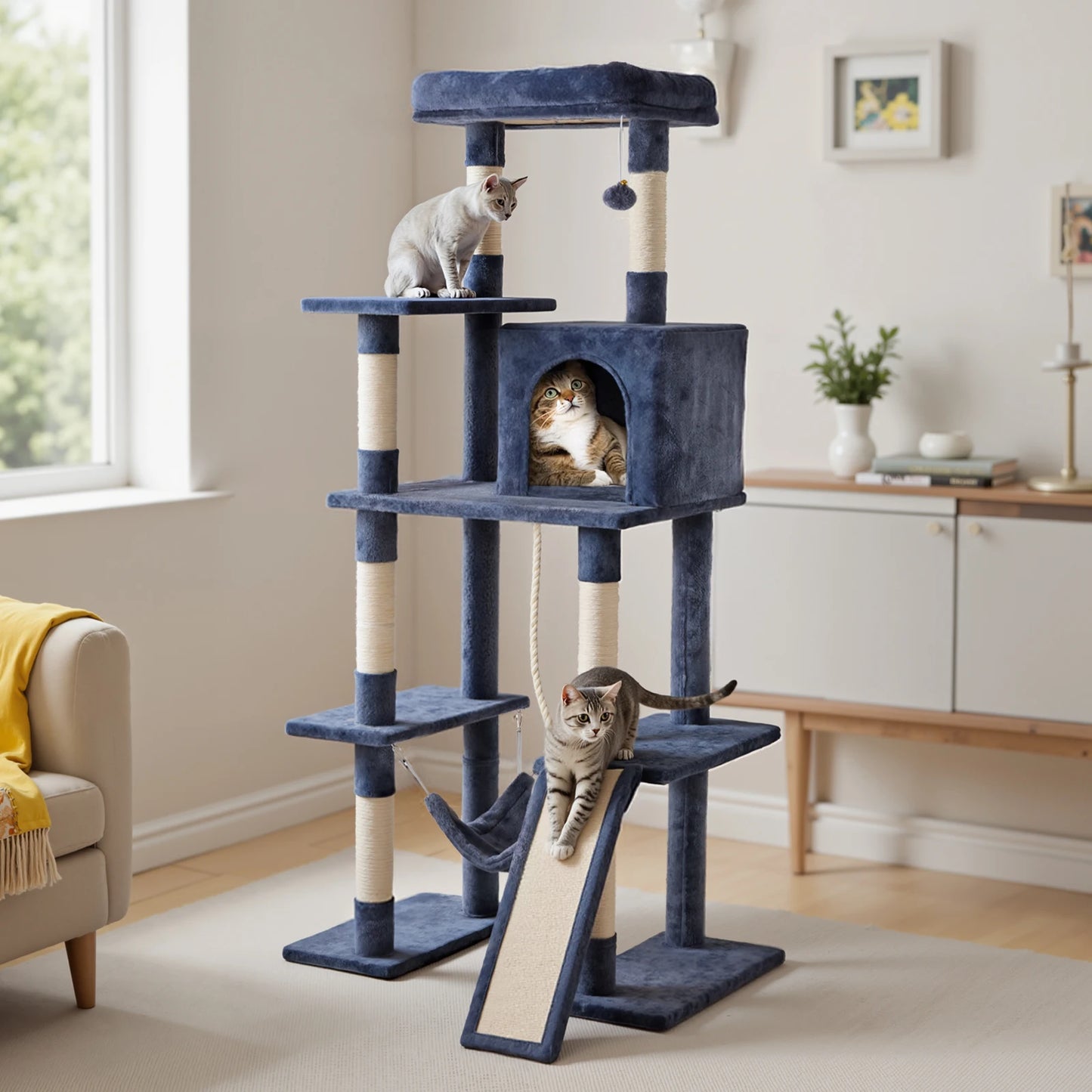 JHK Cat Tree Tower For Indoor Multi-Cat Scratching And Climbing