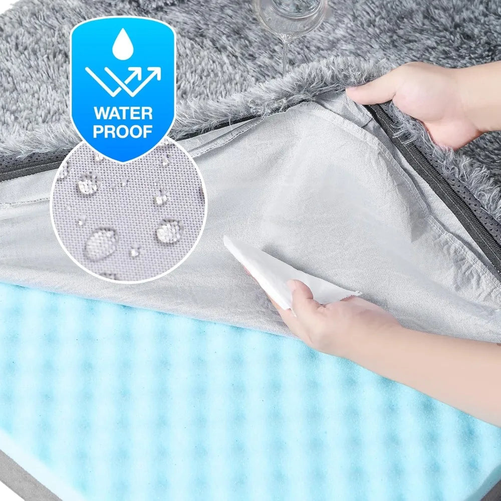 Foldable Human Dog Bed With Orthopedic Memory Foam And Waterproof Cover