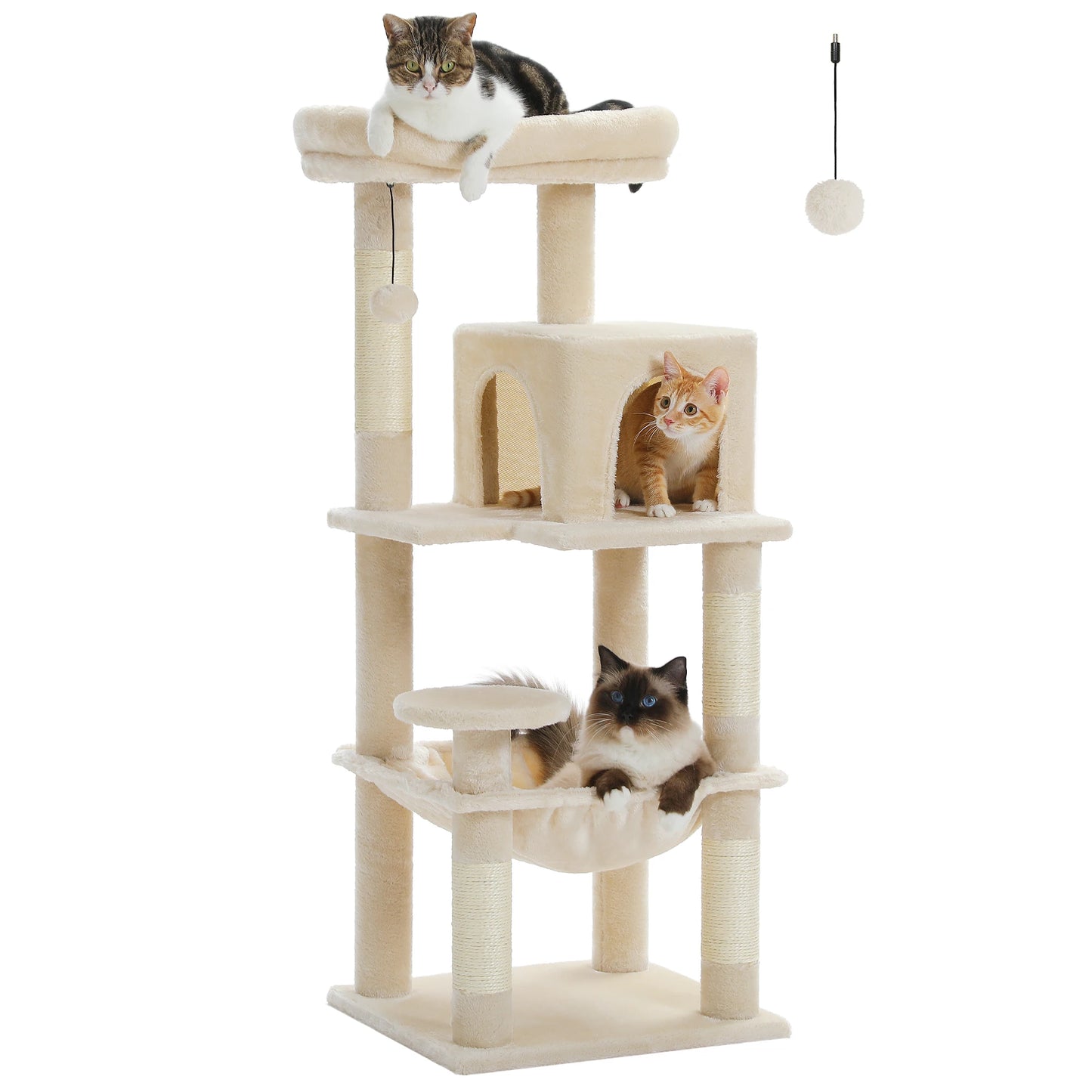 PETEPELA Cat Tree Indoor Five-Level Tower With Metal Frame