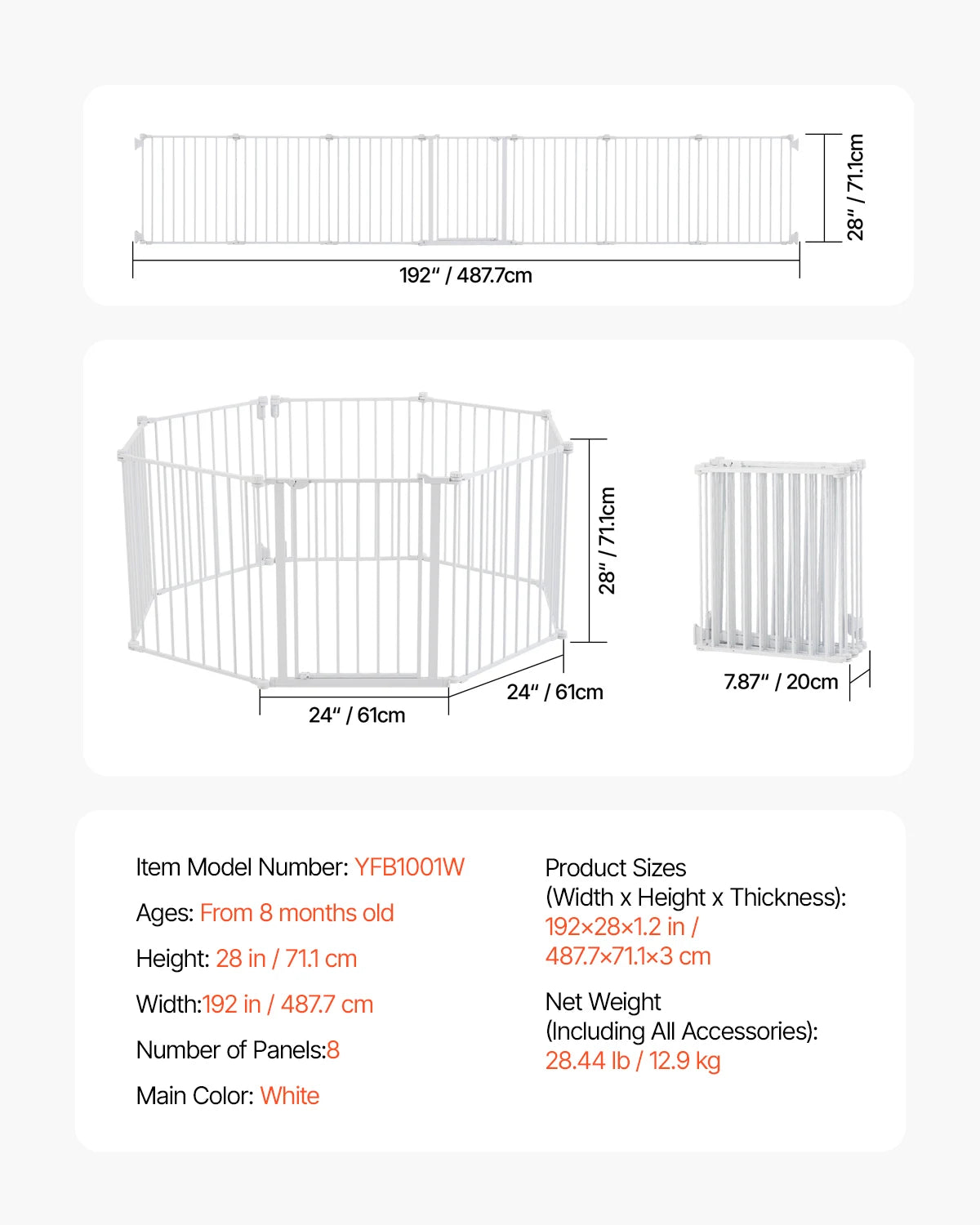 SucceBuy Baby Gate For Doorways Easy Pressure Mount Walk Through