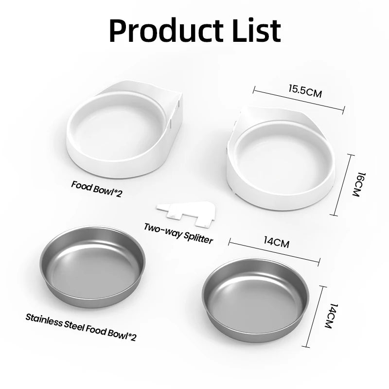 ROJECO Stainless Steel Bowl Accessories for Automatic Pet Feeder
