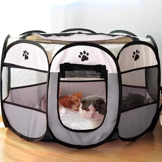 Portable Foldable Pet Tent Kennel Outdoor Octagonal Fence For Dogs And Cats