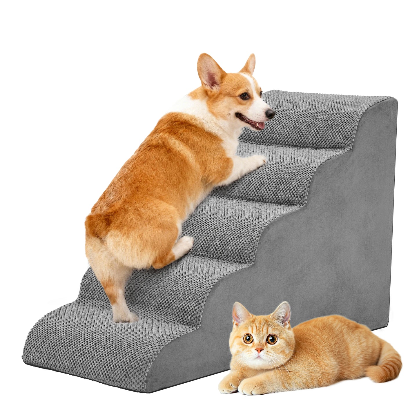 Curved Foam Dog Stairs Ramp For Dogs Non Slip Indoor